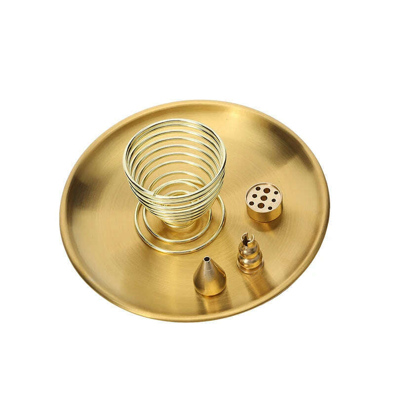 3/4/5Pcs/Set Metal Incense Burner Brass Incense Holder Palo Santo Holder Sage Holder Incense Tray Ash Catcher Home Decor Crafts - KIMLUD