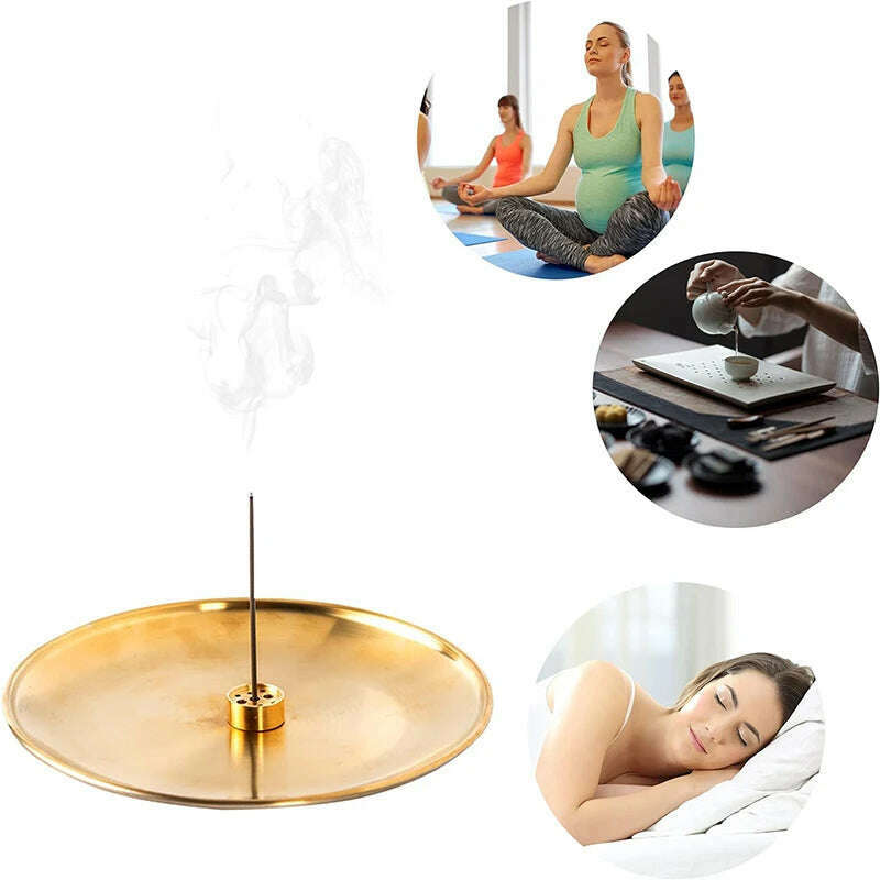 3/4/5Pcs/Set Metal Incense Burner Brass Incense Holder Palo Santo Holder Sage Holder Incense Tray Ash Catcher Home Decor Crafts - KIMLUD