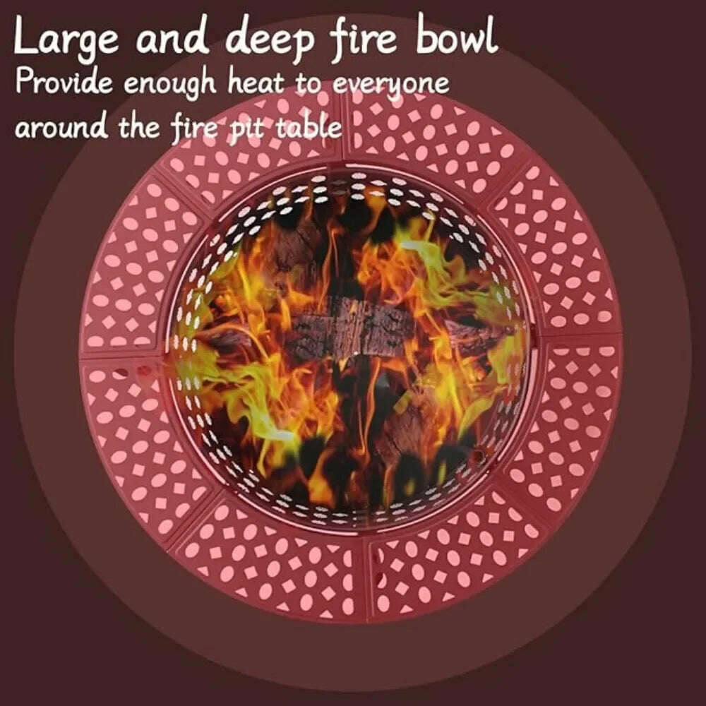 KIMLUD, 36 Inch Three in One Fire Pit with 2 Grills, Outdoor Wood Burning Fire Pit with Cover, Matchstick, and Circular Waterproof Cover, KIMLUD Womens Clothes