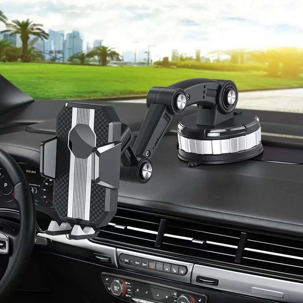 360 Rotatable Cellphone Car Phone Holder Fixed Shockproof Mobile Stand Big In GPS Support For iPhone Xiaomi Samsung Accesorries - KIMLUD