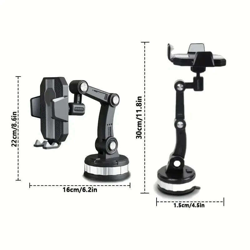 360 Rotate Universal Car Phone Holder Moblie Windshield Mount Stand For iPhone Samsung Xiaomi Hand Free Driving Car Phone Holder - KIMLUD