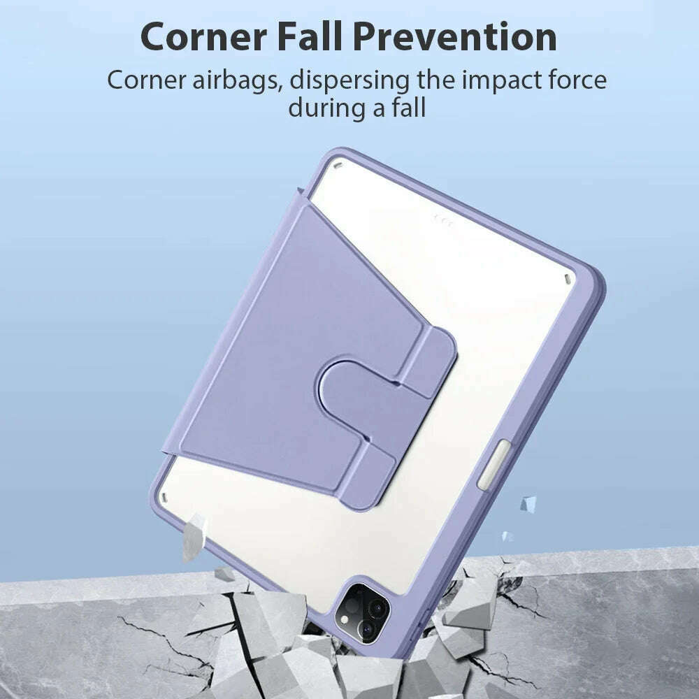 KIMLUD, 360° Rotation Case For Ipad 10 9 9th 10th Generation Pro 13 12.9 Air 11 5 4 M4 M2 2024 Mini 6 7 10.9 10.2 Protective Cover Funda, KIMLUD Womens Clothes