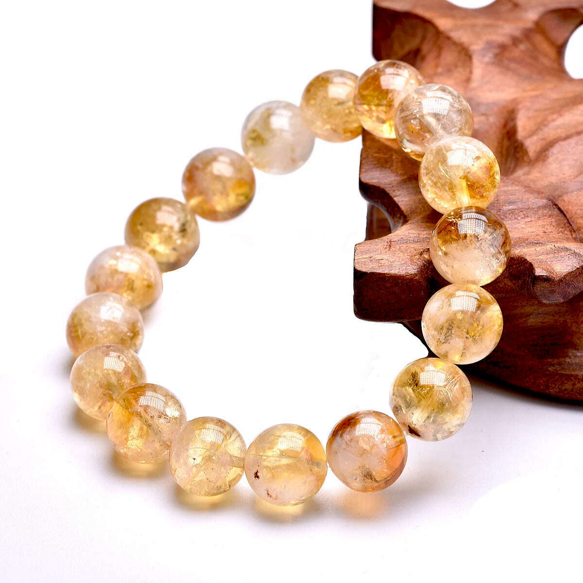 KIMLUD, 3A Natural Reiki Healing Energy Yelllow Citrine Quartz Chakra Meditation Degausst Beads Bracelets For Women Men Lucky Jewelry, KIMLUD Womens Clothes
