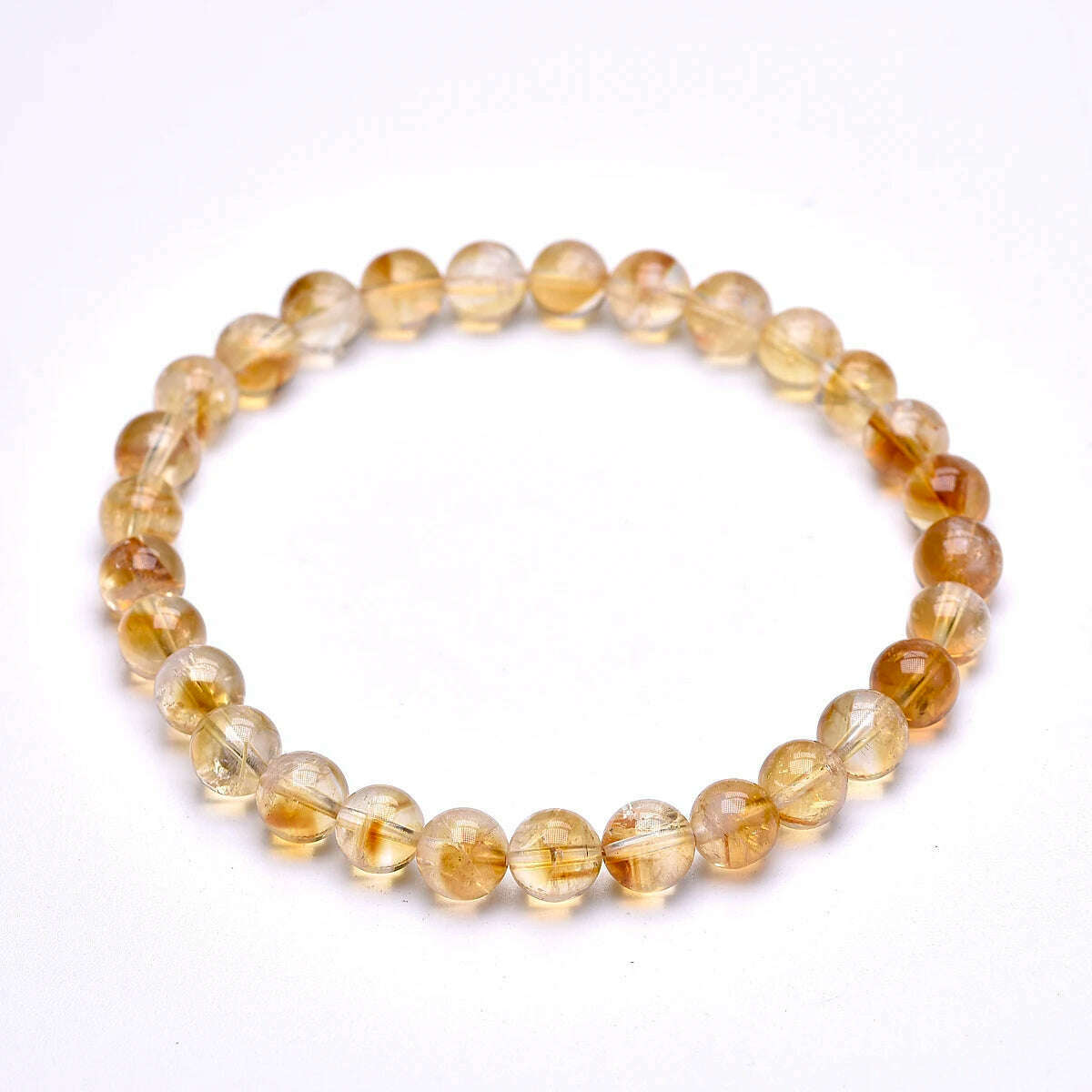 KIMLUD, 3A Natural Reiki Healing Energy Yelllow Citrine Quartz Chakra Meditation Degausst Beads Bracelets For Women Men Lucky Jewelry, Beads 6mm / 16cm, KIMLUD Womens Clothes