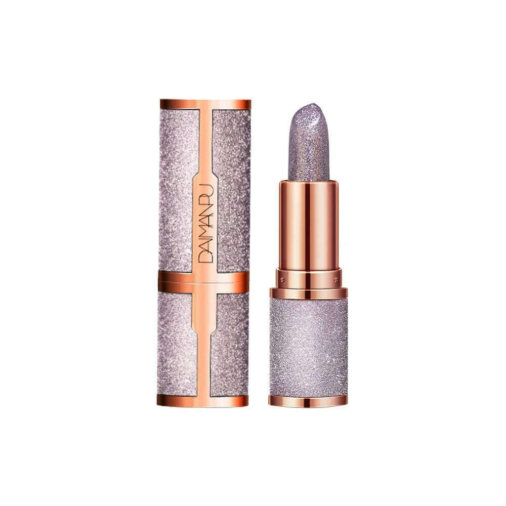 KIMLUD, 3colors Glitter Lipstick Temperature Changing Color Lip Gloss Waterproof Long Lasting Nude Pink Shimmer Lip Tint Makeup Cosmetic, 03, KIMLUD Womens Clothes
