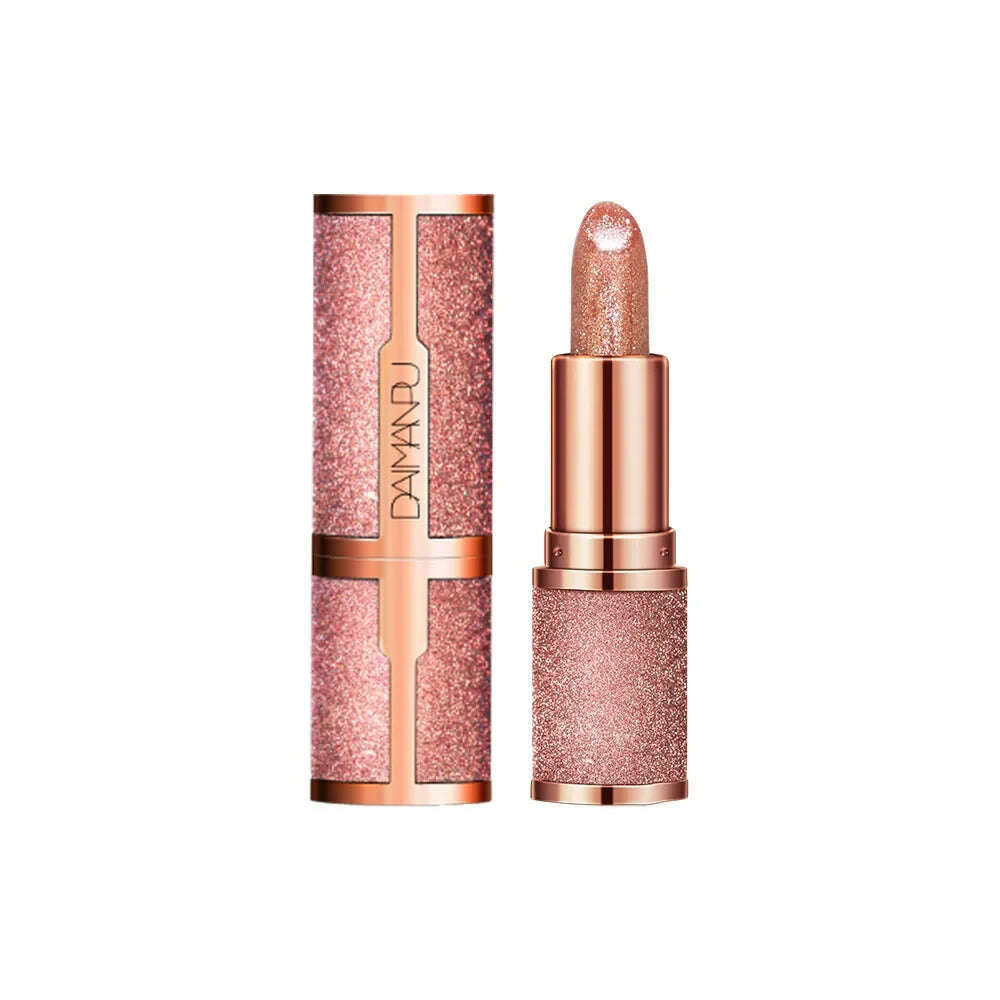 KIMLUD, 3colors Glitter Lipstick Temperature Changing Color Lip Gloss Waterproof Long Lasting Nude Pink Shimmer Lip Tint Makeup Cosmetic, 02, KIMLUD Womens Clothes