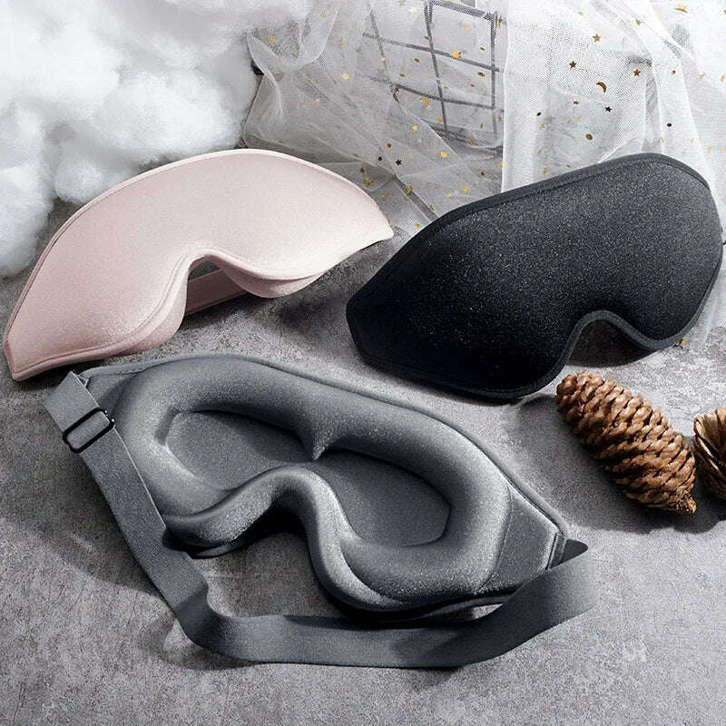 KIMLUD, 3D Contoured Sleep Mask 100% Blockout Light Eye Cover for Men Women Adjustable Strap Soft Travel Nap Comfort Sleeping Eyeshade, KIMLUD Womens Clothes