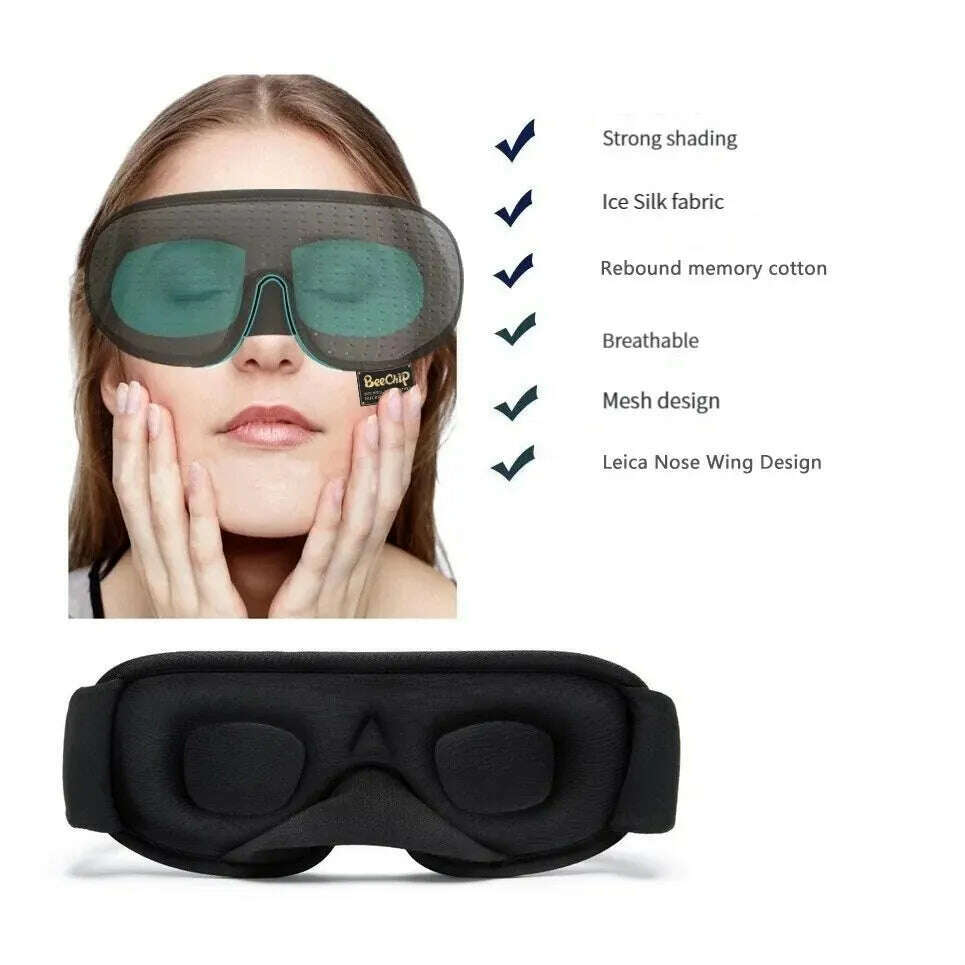 KIMLUD, 3D Eye Mask Green Breathable Shading Sleeping Hot Sales Eye Mask Adjustable Strap Sleep Mask Padded Travel Rest, KIMLUD Womens Clothes