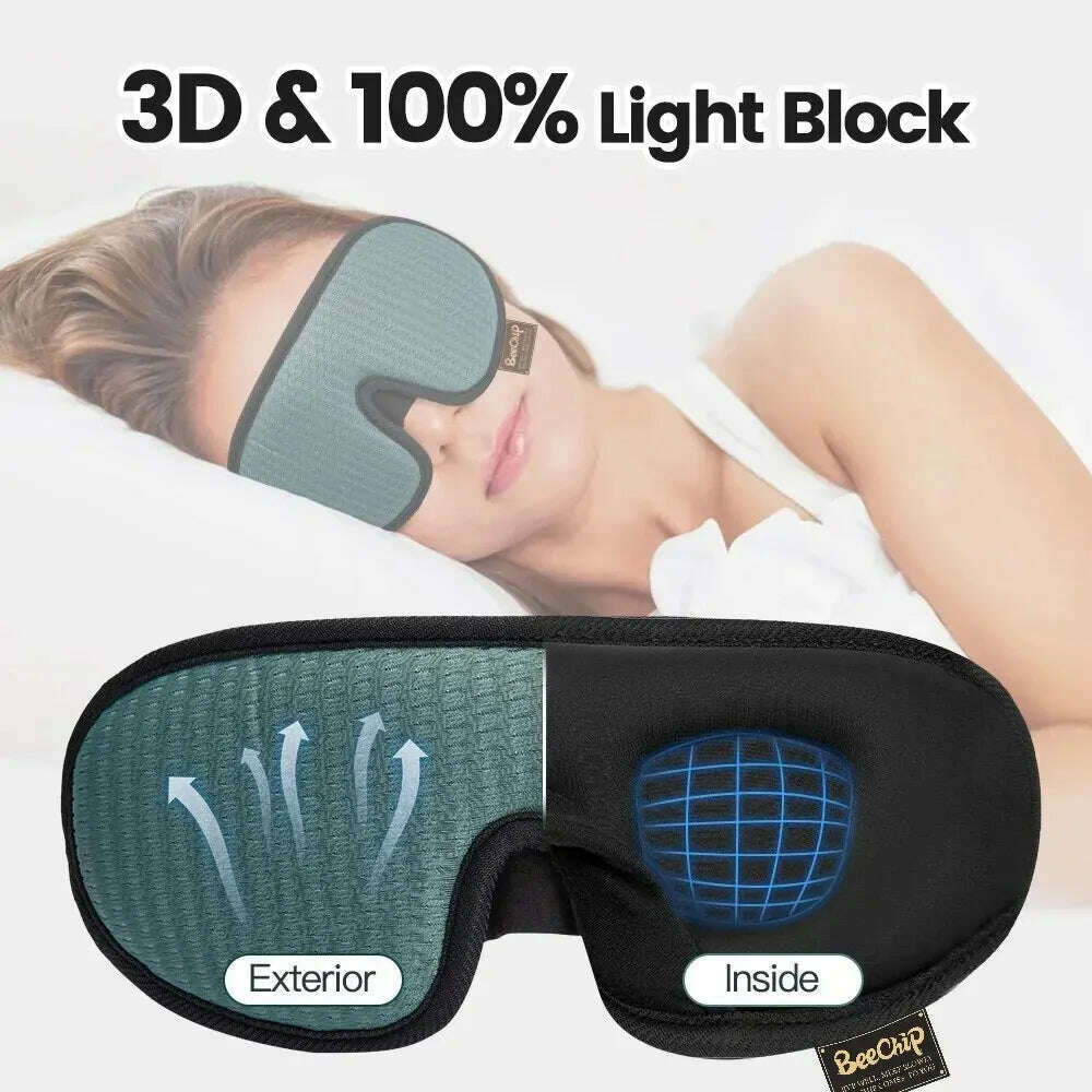KIMLUD, 3D Eye Mask Green Breathable Shading Sleeping Hot Sales Eye Mask Adjustable Strap Sleep Mask Padded Travel Rest, KIMLUD Womens Clothes