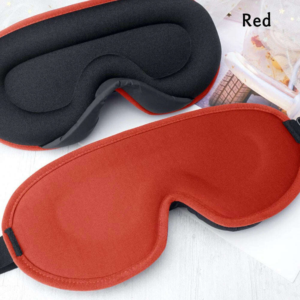 KIMLUD, 3D Memory Foam Silk Sleep Mask Soft Eye Patches Comfort Three Dimensiona Design Face Sleeping Mask Eyeshade Breathable Women Men, Red, KIMLUD Womens Clothes
