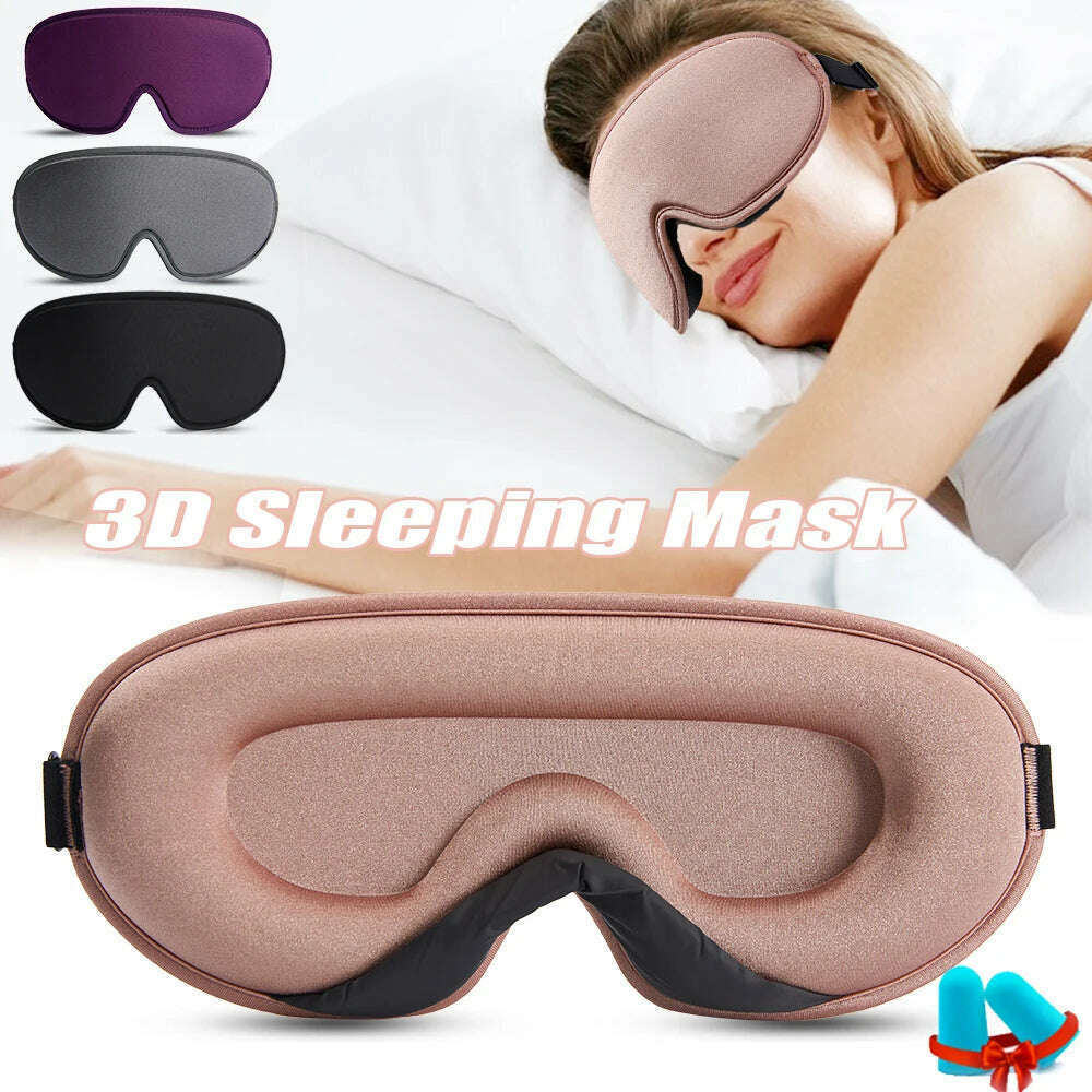 KIMLUD, 3D Memory Foam Silk Sleeping Mask Soft Eye Patches Breathable Sleep Mask Eyeshade Blindfold Travel Cover Eyemask for Sleeping, KIMLUD Womens Clothes
