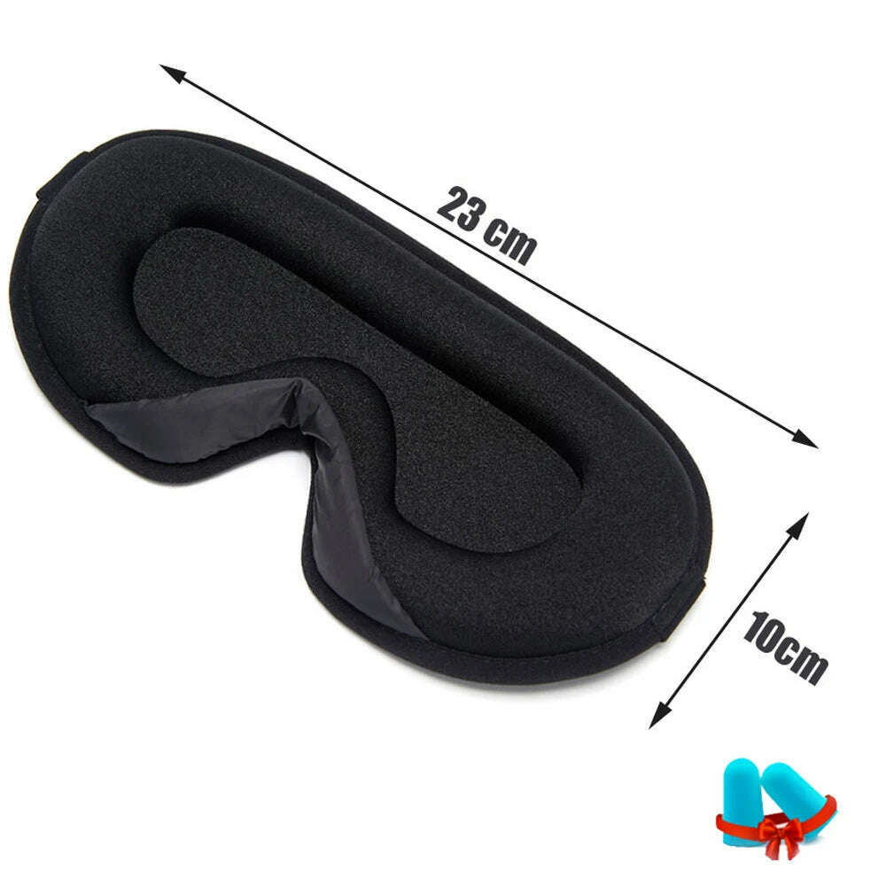 3D Memory Foam Silk Sleeping Mask Soft Eye Patches Breathable Sleep Mask Eyeshade Blindfold Travel Cover Eyemask for Sleeping - KIMLUD