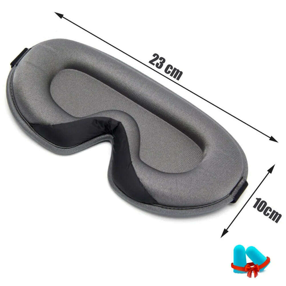 3D Memory Foam Silk Sleeping Mask Soft Eye Patches Breathable Sleep Mask Eyeshade Blindfold Travel Cover Eyemask for Sleeping - KIMLUD