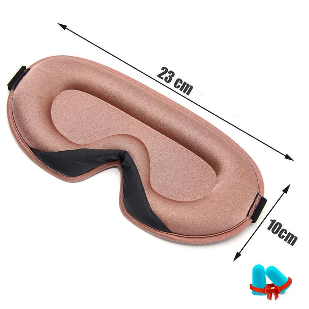 3D Memory Foam Silk Sleeping Mask Soft Eye Patches Breathable Sleep Mask Eyeshade Blindfold Travel Cover Eyemask for Sleeping - KIMLUD