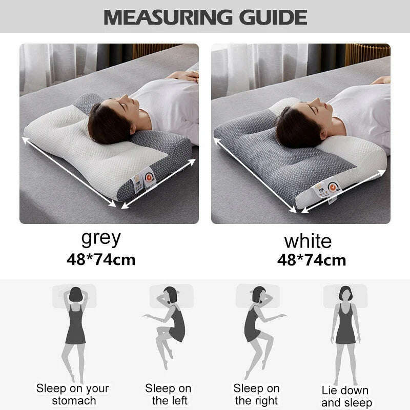 KIMLUD, 3D Neck Pillow Orthopedic To Help Sleep And Protect The Neck High Elastic Soft Porosity Washable Pillows Bedding For Hotel Home, KIMLUD Womens Clothes