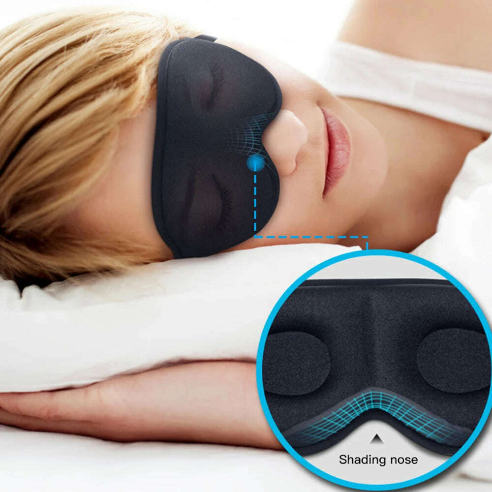 3d Sleep Eye Mask Nose Light Proof Eye Protection Skin-friendly Material Cool Comfortable Mask with Adjustable Strap - KIMLUD