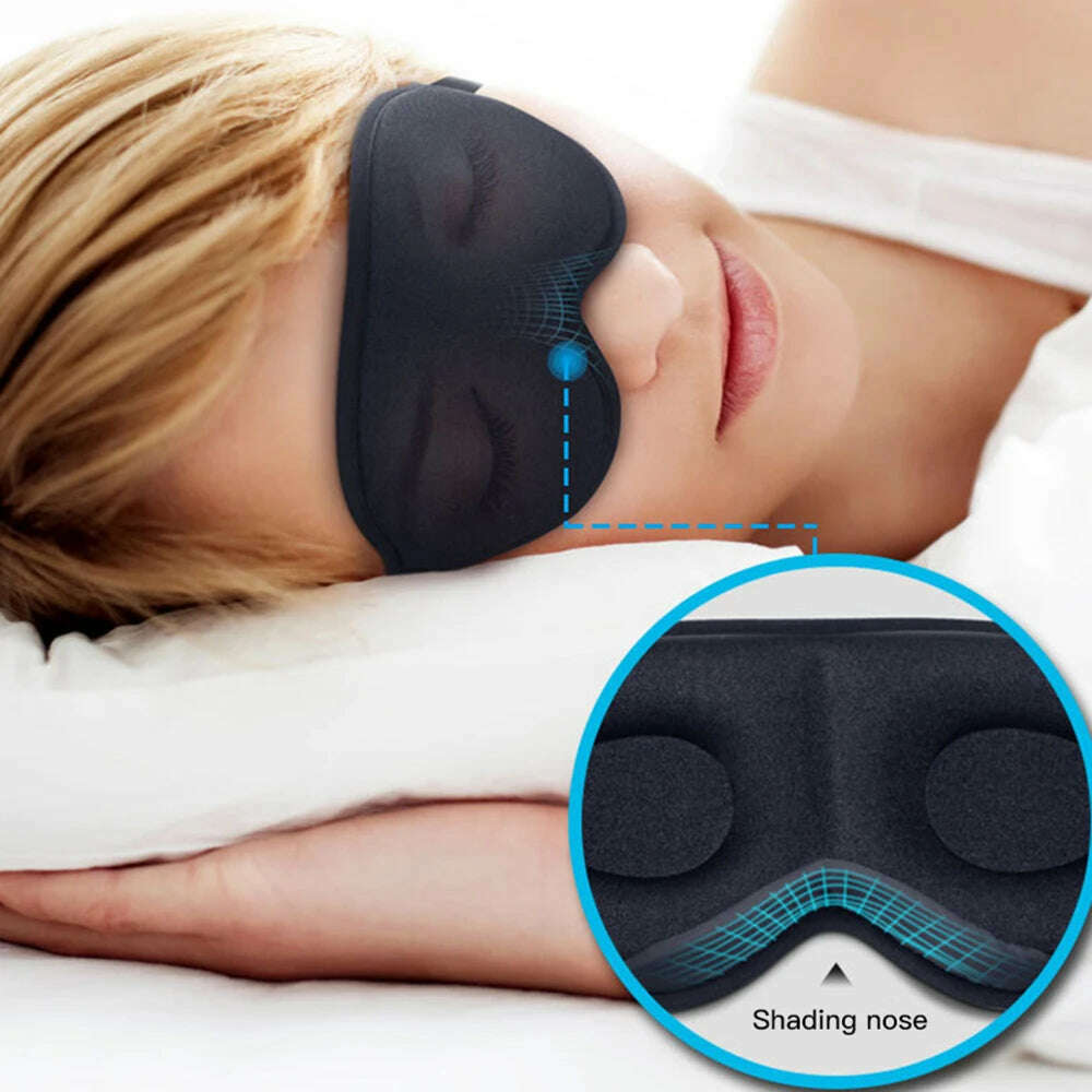 KIMLUD, 3d Sleep Eye Mask Nose Light Proof Eye Protection Skin-friendly Material Cool Comfortable Mask with Adjustable Strap, KIMLUD Womens Clothes