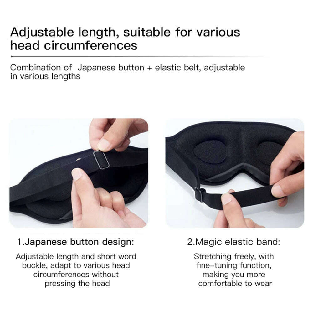 3d Sleep Eye Mask Nose Light Proof Eye Protection Skin-friendly Material Cool Comfortable Mask with Adjustable Strap - KIMLUD