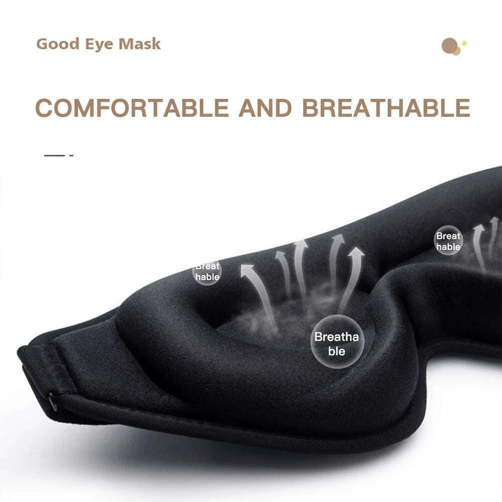 KIMLUD, 3D Sleep Mask 99% Blockout Light Blindfold Sleeping Aid Eye Mask Soft Memory Foam Face Mask Eyeshade Slaapmasker Eye Cover Patch, KIMLUD Womens Clothes