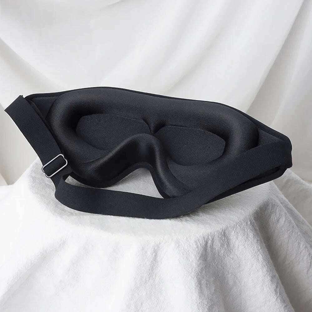 KIMLUD, 3D Sleep Mask 99% Blockout Light Blindfold Sleeping Aid Eye Mask Soft Memory Foam Face Mask Eyeshade Slaapmasker Eye Cover Patch, Black, KIMLUD Womens Clothes