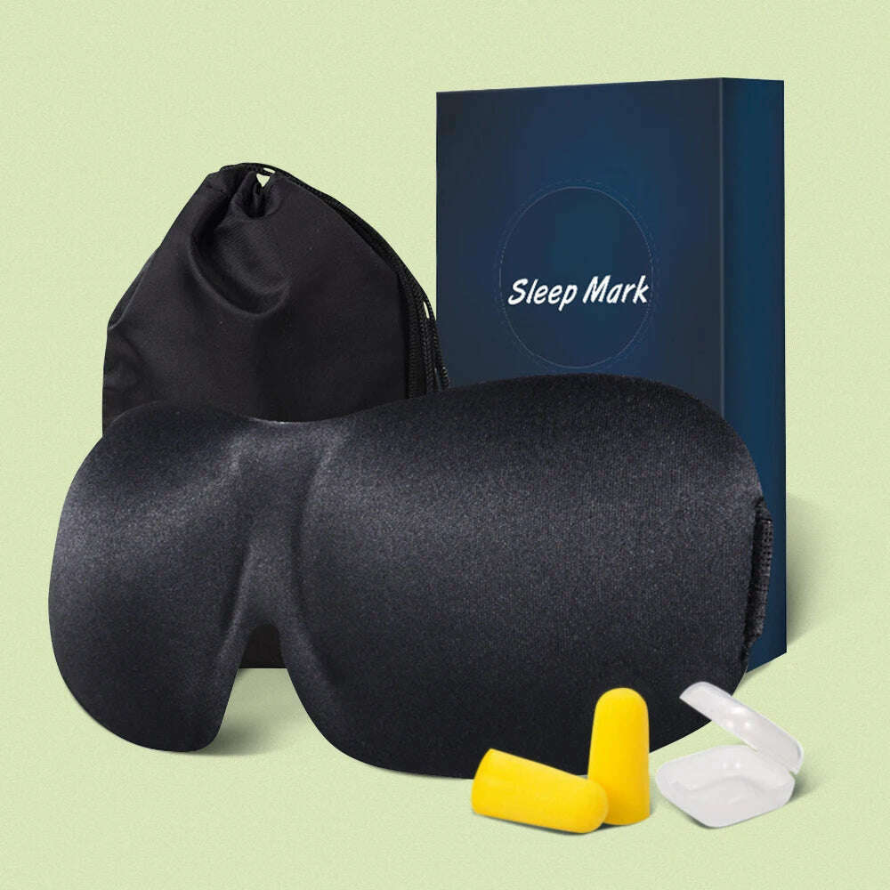 KIMLUD, 3D Sleeping Mask 100% Blackout Blindfold Sleep Mask for Eyes Smooth Sleep Eye Mask Sleeping Aid Eye Mask for Travel Slaapmasker, Type-C-Black, KIMLUD Womens Clothes