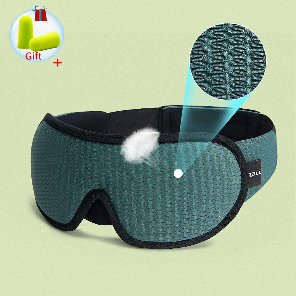 KIMLUD, 3D Sleeping Mask 100% Blackout Blindfold Sleep Mask for Eyes Smooth Sleep Eye Mask Sleeping Aid Eye Mask for Travel Slaapmasker, Type-A-Green, KIMLUD Womens Clothes