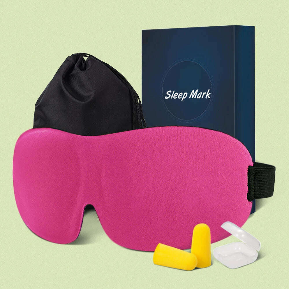 KIMLUD, 3D Sleeping Mask 100% Blackout Blindfold Sleep Mask for Eyes Smooth Sleep Eye Mask Sleeping Aid Eye Mask for Travel Slaapmasker, Type-C-Pink, KIMLUD Womens Clothes