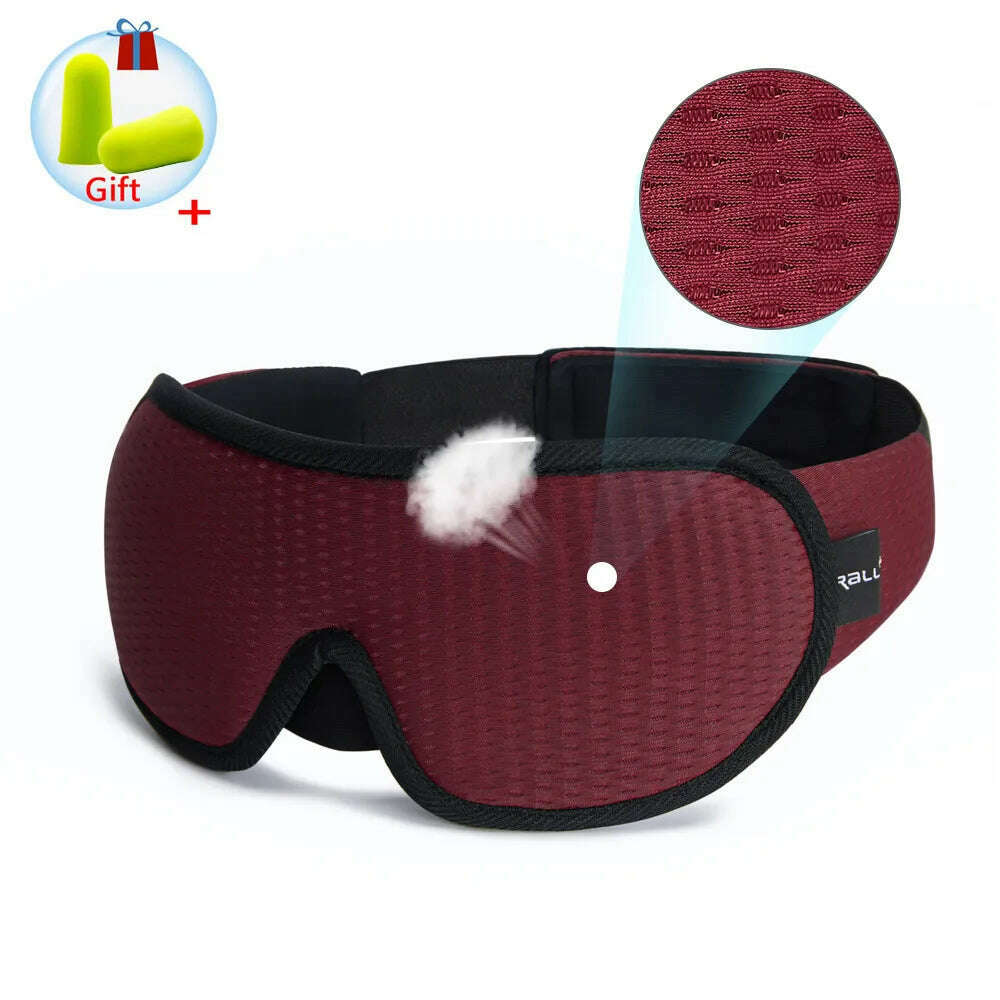 KIMLUD, 3D Sleeping Mask Block Out Light Sleep Mask For Eyes Soft Sleeping Aid Eye Mask for Travel Eyeshade Night Breathable Slaapmasker, Type A-Red, KIMLUD Womens Clothes