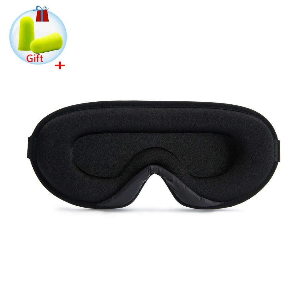 KIMLUD, 3D Sleeping Mask Block Out Light Sleep Mask For Eyes Soft Sleeping Aid Eye Mask for Travel Eyeshade Night Breathable Slaapmasker, Type B-Black, KIMLUD Womens Clothes