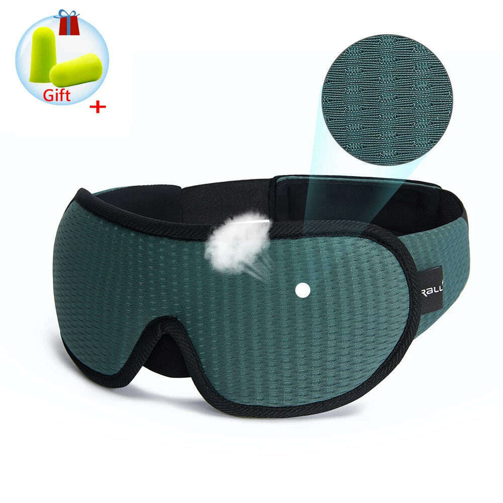KIMLUD, 3D Sleeping Mask Block Out Light Sleep Mask For Eyes Soft Sleeping Aid Eye Mask for Travel Eyeshade Night Breathable Slaapmasker, Type A-Green, KIMLUD Womens Clothes