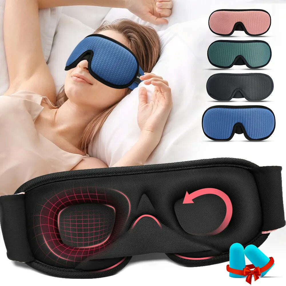 KIMLUD, 3D Sleeping Mask Blocking Light Sleep Eye Mask Memory Foam Eyeshade Soft Padded Slaapmasker EyePatch Travel Sleeping Aid, KIMLUD Womens Clothes