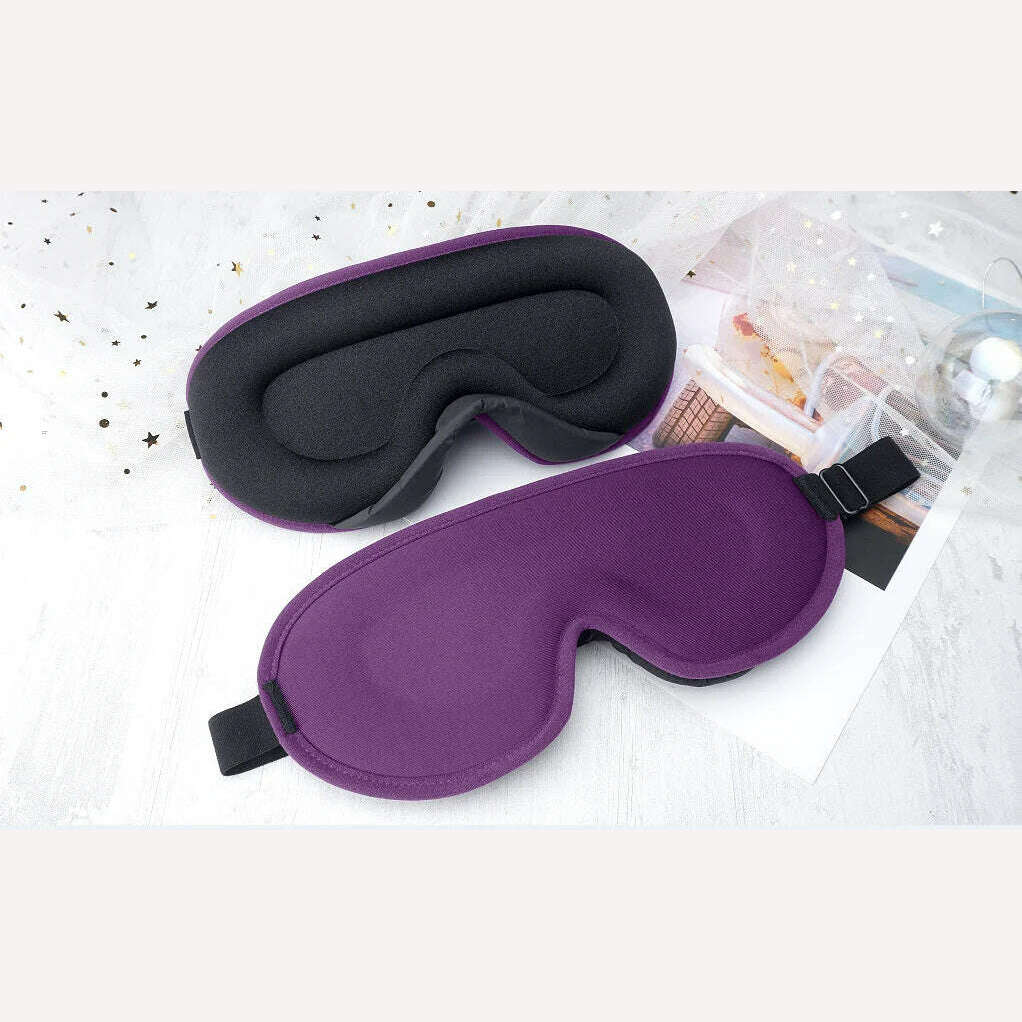 KIMLUD, 3D Sleeping Mask Memory Foam Block Out Light Sleep Mask Eye Shade Blindfold for Eye Sleep Masker Sleeping Aid Face Mask Eyepatch, Type B-Purple, KIMLUD Womens Clothes