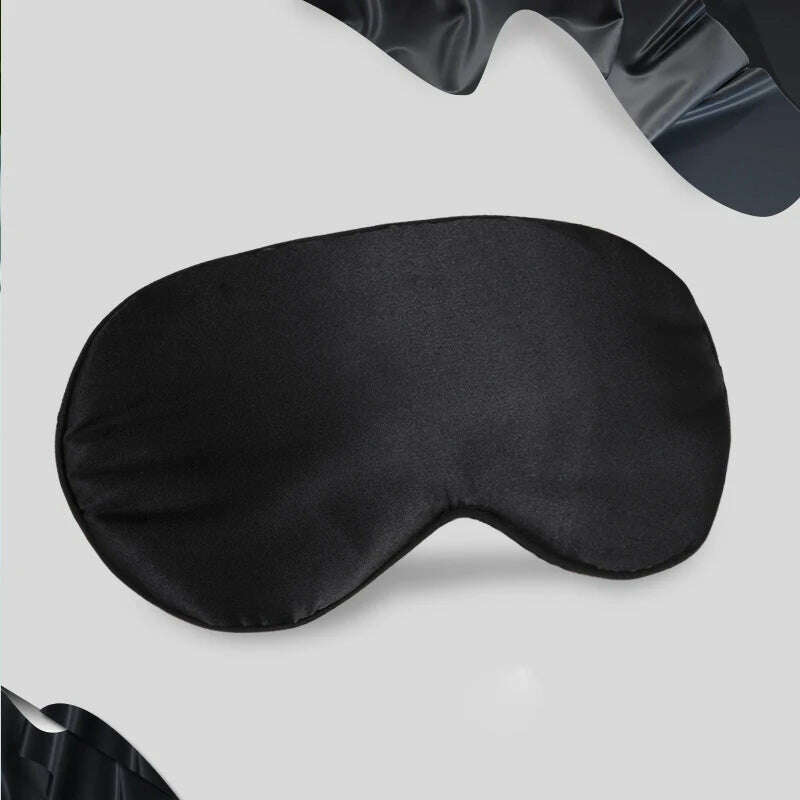 KIMLUD, 3D Sleeping Mask Travel Shade Cover Eye Mask for Sleeping Blindfold Eye Cover Night Mask Sleeping Eye Mask Eye Patch, silk black, KIMLUD Womens Clothes