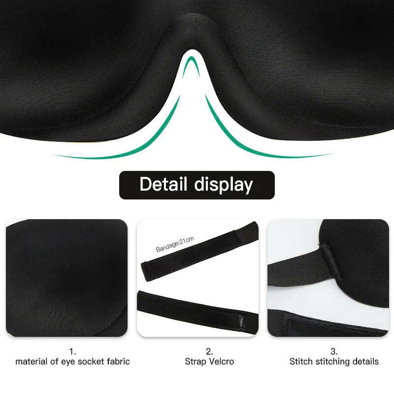 KIMLUD, 3D Upgraded Sleeping Mask Total Blackout Eyeshade Sleeping Aid Travel Rest Blindfold Soft Sleeping Eye Mask Women Men Eyepatch, KIMLUD Womens Clothes