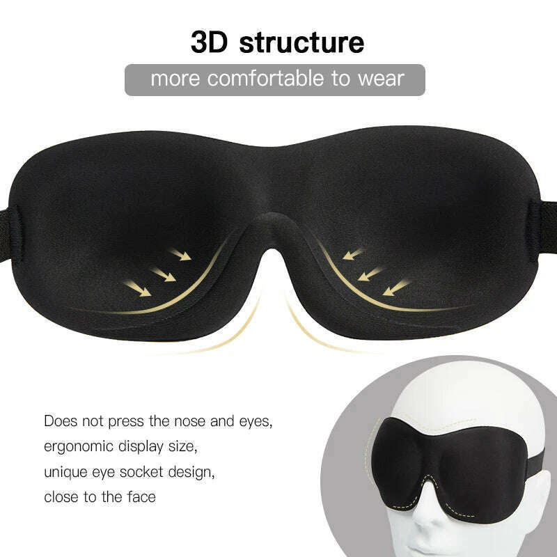 KIMLUD, 3D Upgraded Sleeping Mask Total Blackout Eyeshade Sleeping Aid Travel Rest Blindfold Soft Sleeping Eye Mask Women Men Eyepatch, KIMLUD Womens Clothes
