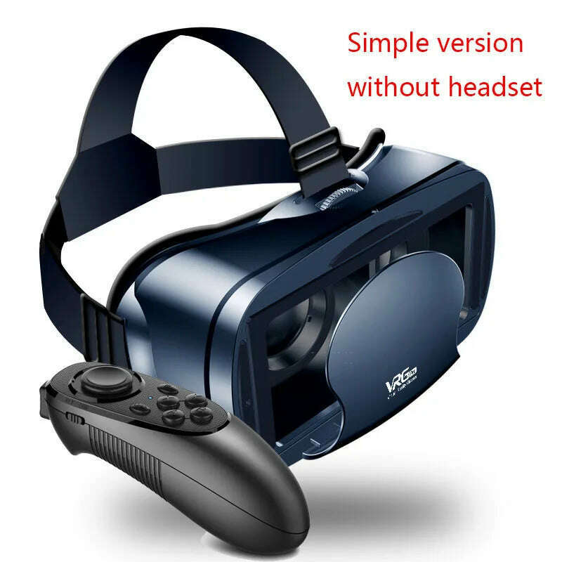 KIMLUD, 3D VR Smart Glasses Headset Virtual Reality Helmet Smartphone Full Screen Vision Wide Angle Lens with Controller Headset 7 Inch, VRG-052, KIMLUD Womens Clothes
