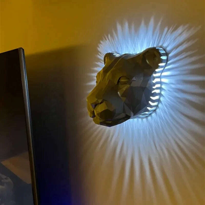 3D Wall Light Owl Eagle Lion LED Wall Lights Animal Sconces Home Decoration Wall Lamp Living Room Bedroom Stairs Lighting - KIMLUD
