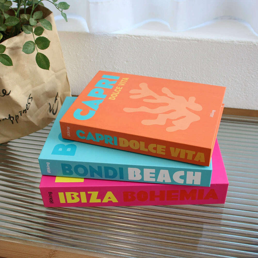 3Pcs Fake Books Ornament Decorative Fake Book For Home Bookshelf Decor Living Room Coffee Table Books Multiple Size - KIMLUD