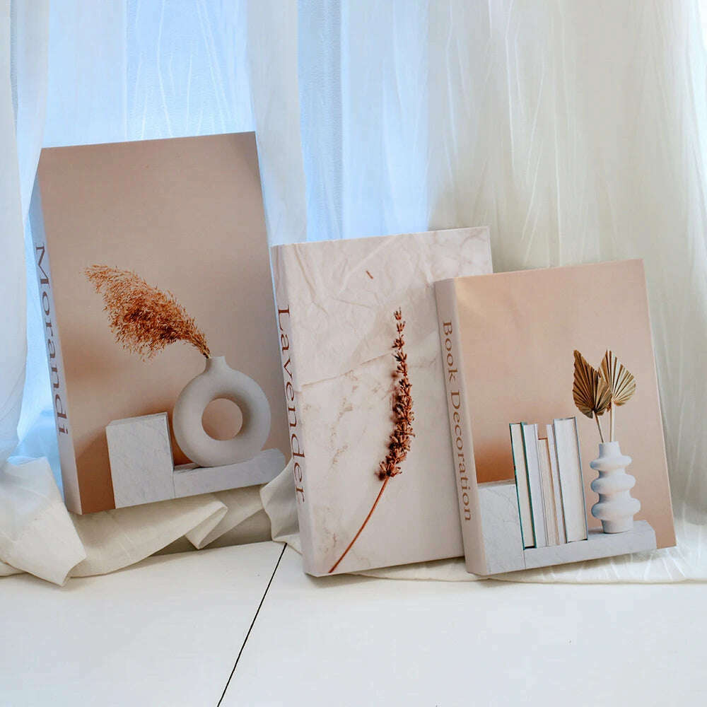 3Pcs Fake Books Ornament Decorative Fake Book For Home Bookshelf Decor Living Room Coffee Table Books Multiple Size - KIMLUD
