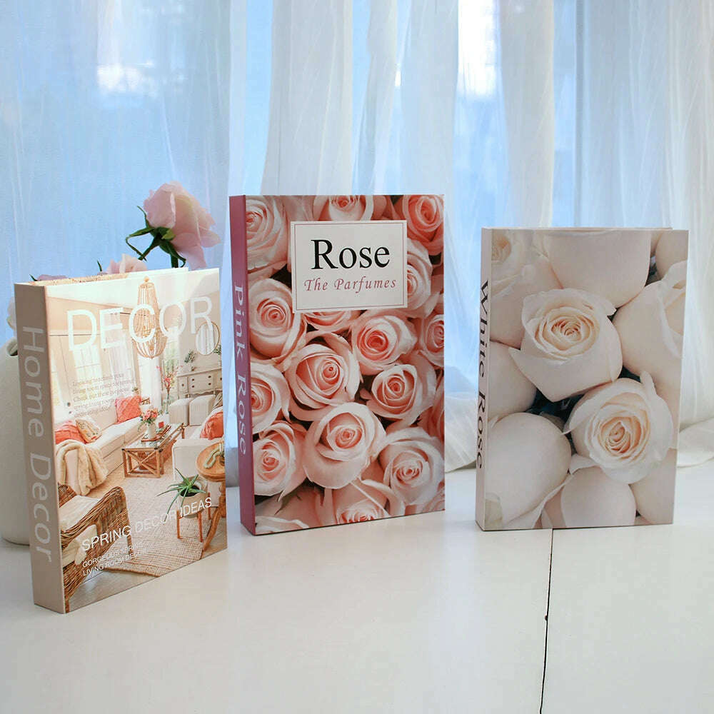 3Pcs Fake Books Ornament Decorative Fake Book For Home Bookshelf Decor Living Room Coffee Table Books Multiple Size - KIMLUD