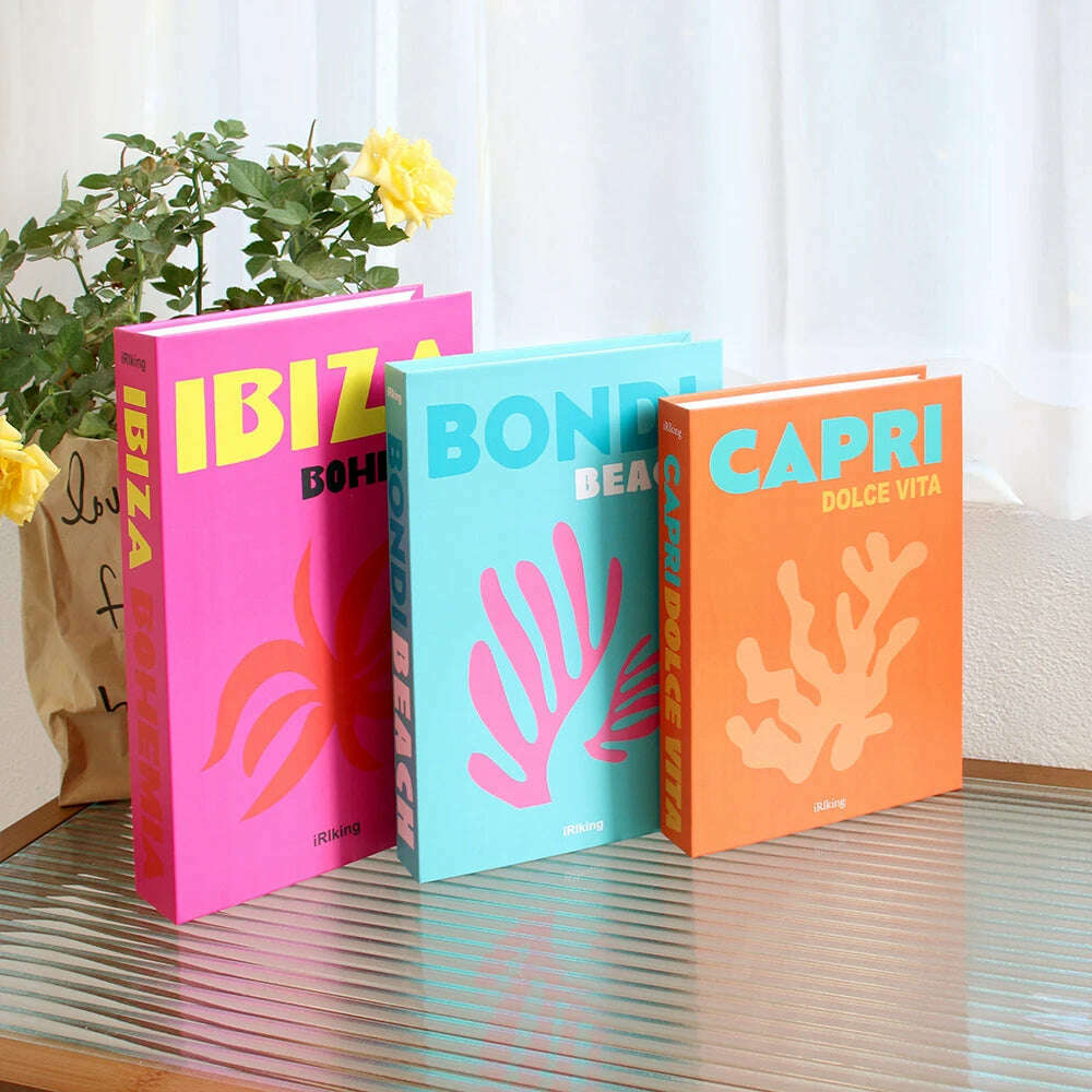 3Pcs Fake Books Ornament Decorative Fake Book For Home Bookshelf Decor Living Room Coffee Table Books Multiple Size - KIMLUD