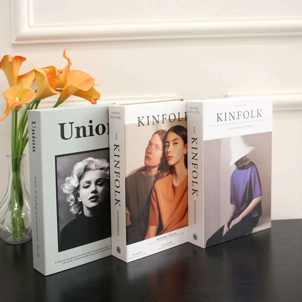 KIMLUD, 3Pcs Fashion Fake Book Openable Book Box Storage Living Room Decoration Coffee Table Ornaments Club Hotel Prop Books Decoration, 18 / Not Open / CHINA, KIMLUD Womens Clothes