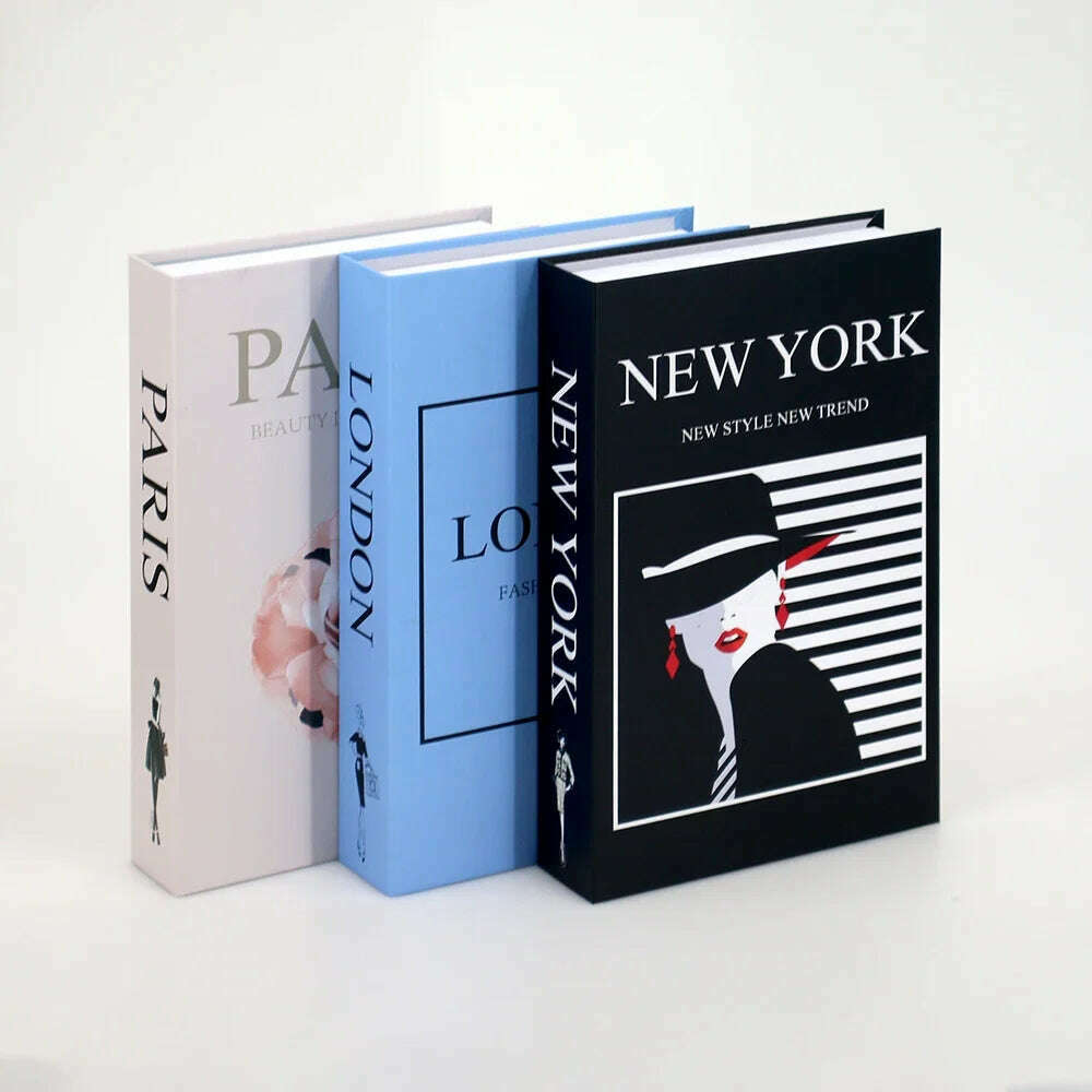 KIMLUD, 3Pcs Fashion Fake Book Openable Book Box Storage Living Room Decoration Coffee Table Ornaments Club Hotel Prop Books Decoration, 58 / Not Open / CHINA, KIMLUD Womens Clothes