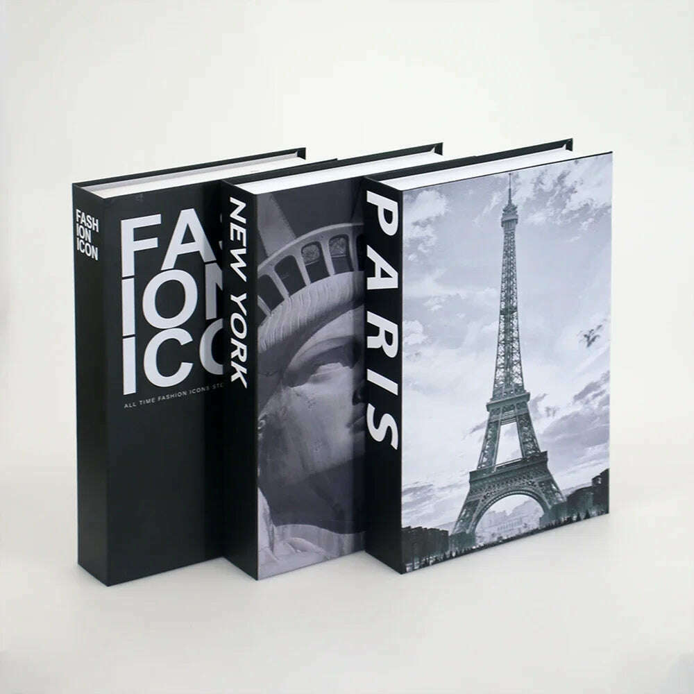 KIMLUD, 3Pcs Fashion Fake Book Openable Book Box Storage Living Room Decoration Coffee Table Ornaments Club Hotel Prop Books Decoration, 52 / Not Open / CHINA, KIMLUD Womens Clothes