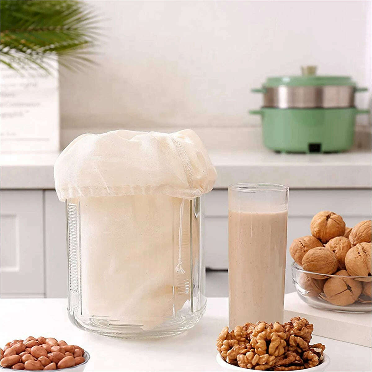 3Pcs Nut Milk Bags Cheese Cloth Cheesecloth Bags for Straining Reusable Cotton Filter Bags Cold Brew Bags Milk Tea Strainers - KIMLUD