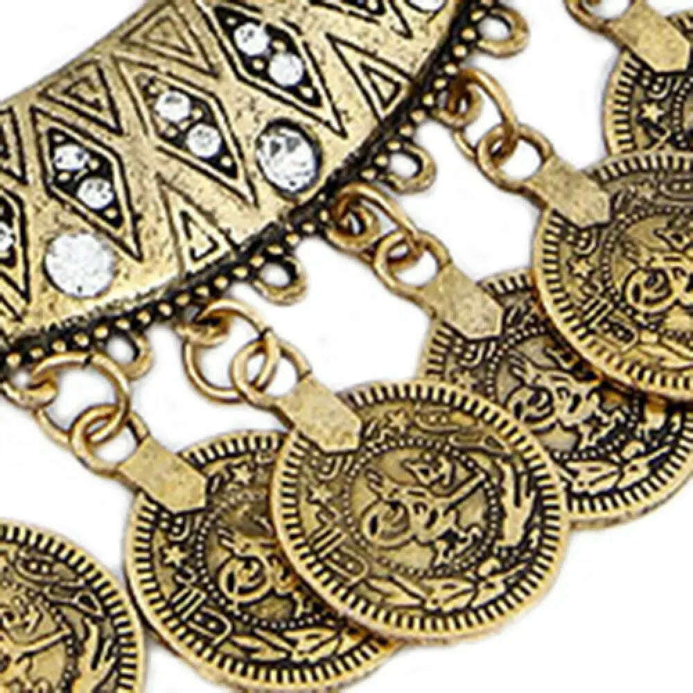 KIMLUD, 3pcs/set Jewelry Sets Pendant Necklace Earrings Jewelry Set Women's Vintage Coin Style Choker Necklace Hook Earrings, KIMLUD Womens Clothes