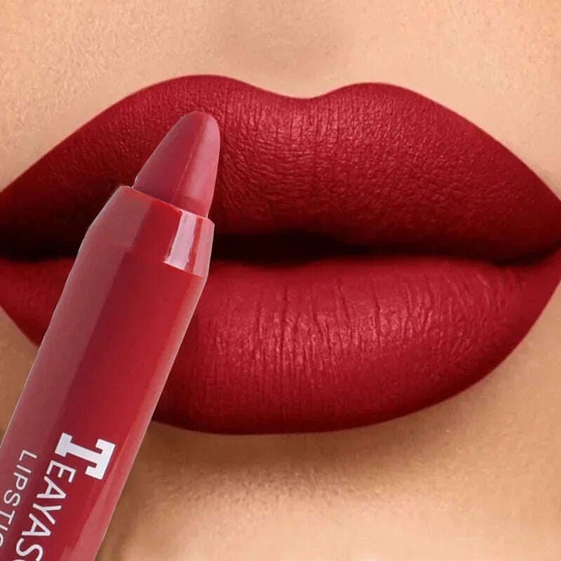 3PCS/set Velvet Matte Lipstick Pen Cosmetics Waterproof Lasting Nude Crayon Lipsticks Non Sticky Brown Lip Liner Pencil Makeup - KIMLUD