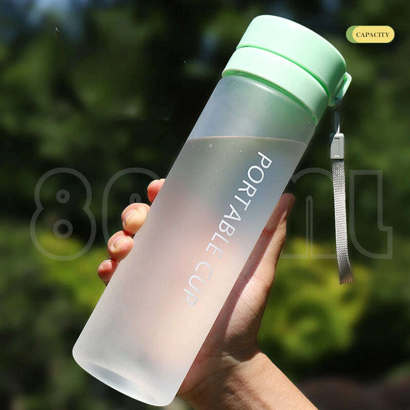 KIMLUD, 400/600/800ml Outdoor Large Capacity Sports Water Bottle Scrub Plastic Cup Portable Anti-Drop Water Cup Air Up Drinkfles, KIMLUD Womens Clothes