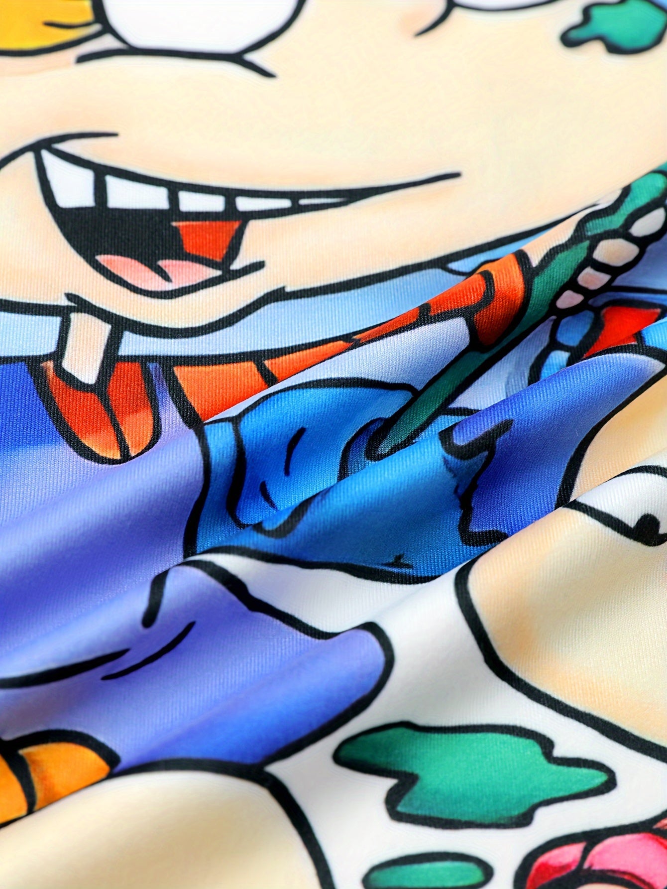 Cartoon Character Print Tank Dress, Casual Crew Neck Sleeveless Bodycon Dress, Women's Clothing