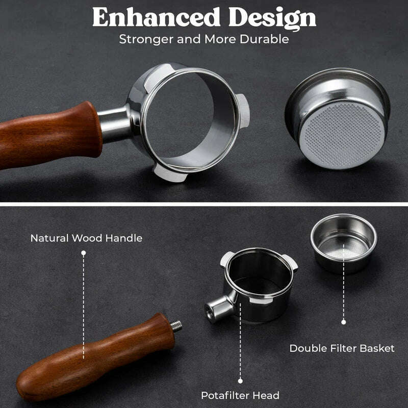 51mm 3 ears Bottomless Coffee Portafilter for HiBREW H10/H10B/H11/H8A/H5 Espresso Machine Stainless Steel Coffee Filter - KIMLUD